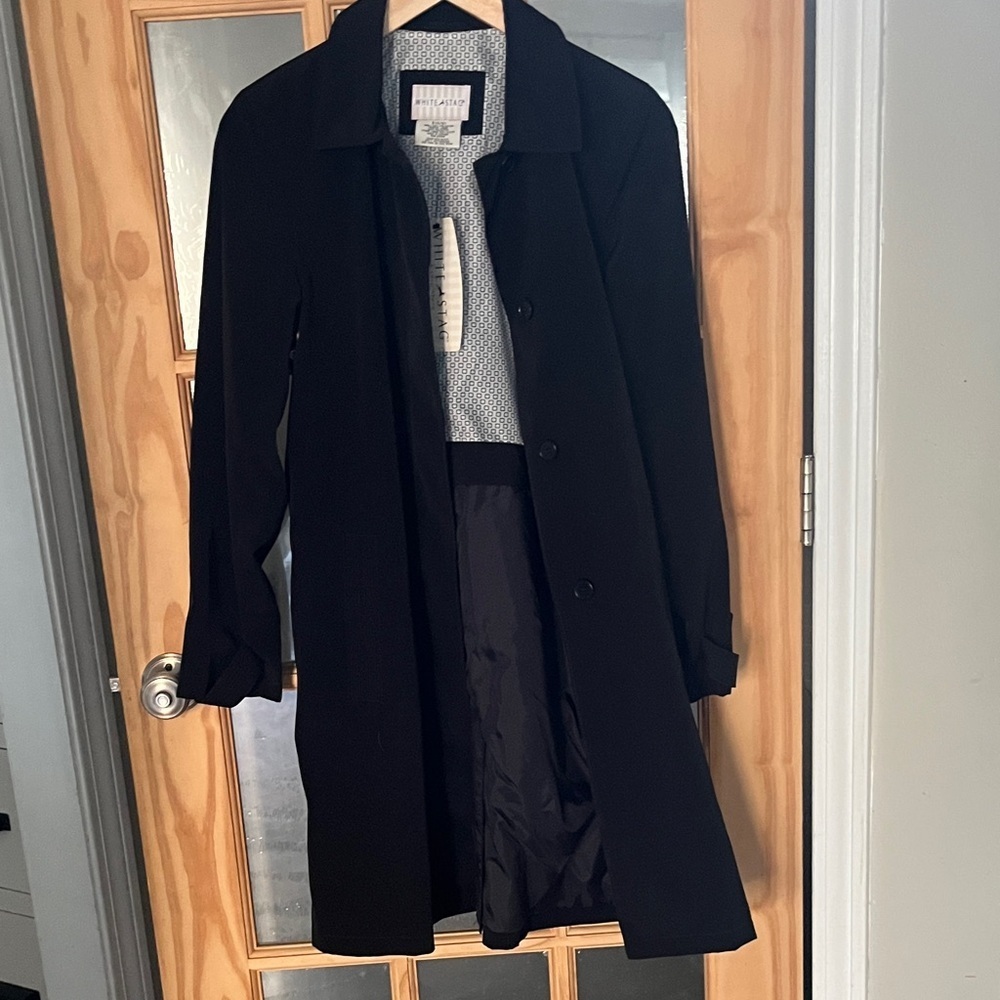 White Stag Vintage Deadstock Black Rain Trench Coat Sz small